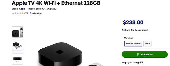 Apple TV Price OW before Price rise