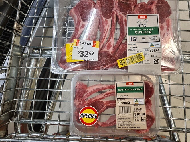 Lamb Cutlets Coles 22.08.2021