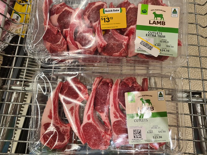 Lamb Cutlets Woolies 22.08.2021