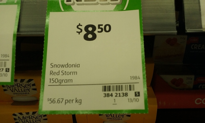Coles Snowdonia Red Leicester Dairy Section Cheese 16.08.2020