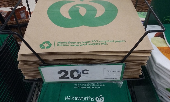 Woollies Paper Shopping Bags 13.01.2021