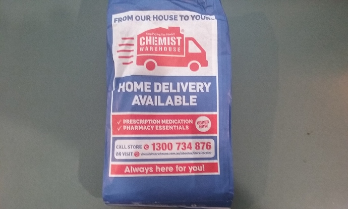 Chemist Warehouse Paper Shopping Bag 04.02.2021