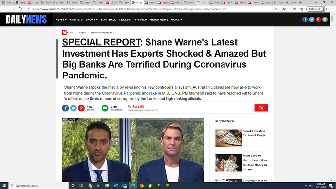 Bitcoin Scam Shane Warne #15 19.11.2020.