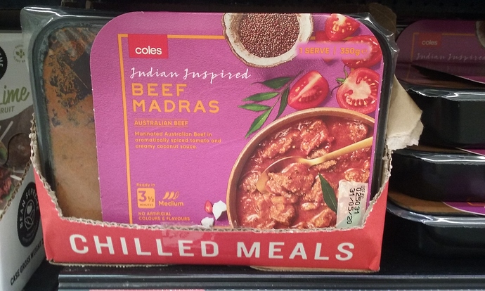 Coles Madras Curry 26.05.2020