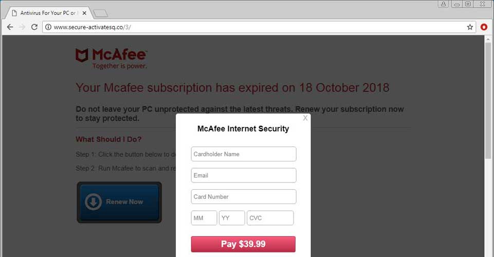 mcafee antivirus subscription renewal