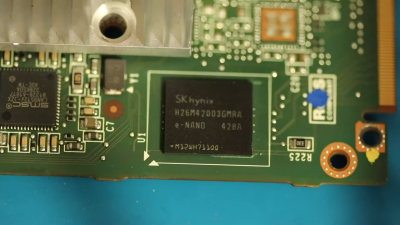 Tesla-Tegra-EMMC-chip soldered on VCM daughterboard