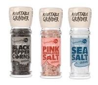 Photograph of Community Co Pink Himalayan Salt, Black Peppercorns & Sea Salt Grinders|200x174